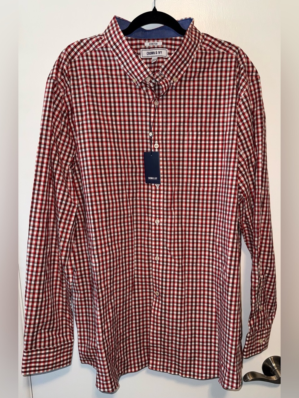 crown & ivy Red and White Checked Button-Down Shirt